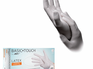 BASIC-TOUCH Latex-Handschuhe puderfrei, hellbeige, Box à 100 Stück