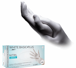 WHITE BASIC PLUS Nitril-Handschuhe weiß, Box à 200 Stück