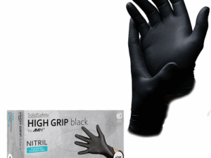 SolidSafety High Grip Einmalhandschuh Schwarz aus Nitril Gr. S bis XXL - 100 Stück