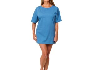 Pflege Shirt halbarm 100% BW - Pflegeshirt mit seitlicher Bindung
