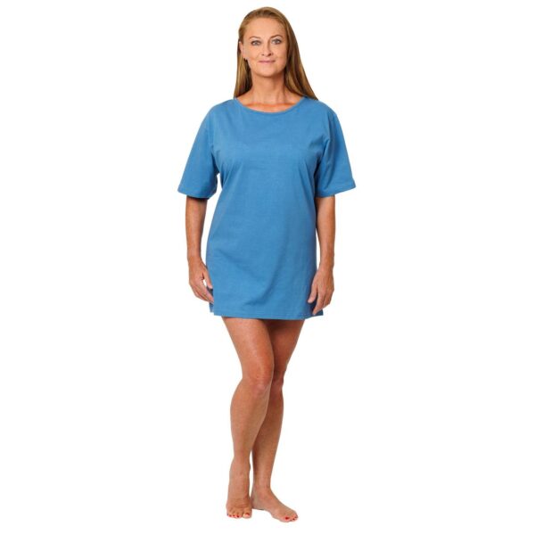 Pflege Shirt halbarm 100% BW - Pflegeshirt mit seitlicher Bindung